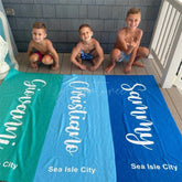 Aperturee - Aperturee Scripty Style Custom Beach Towel With Name Birthday Vacation Gift